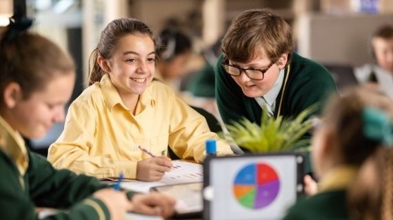 School kids smiling