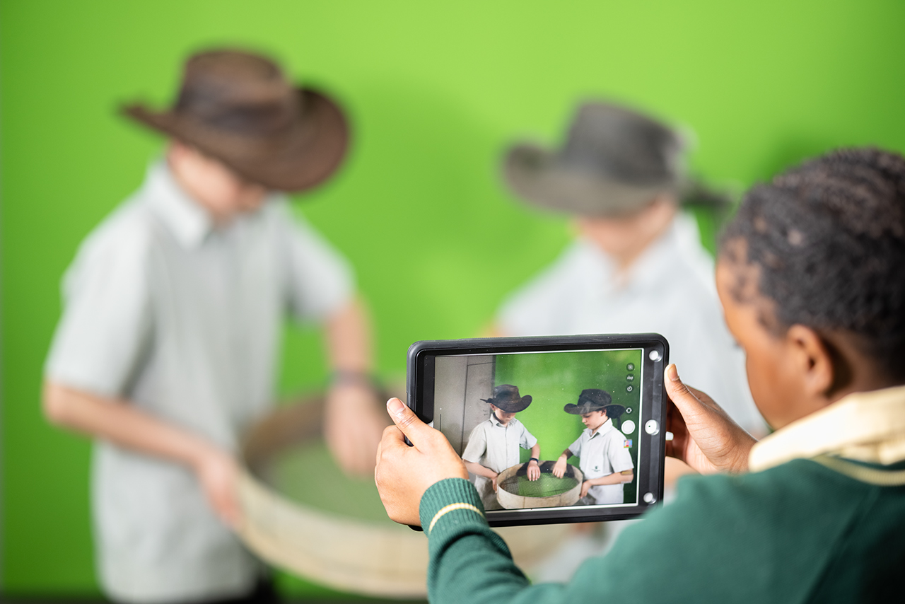 Students doing multimedia