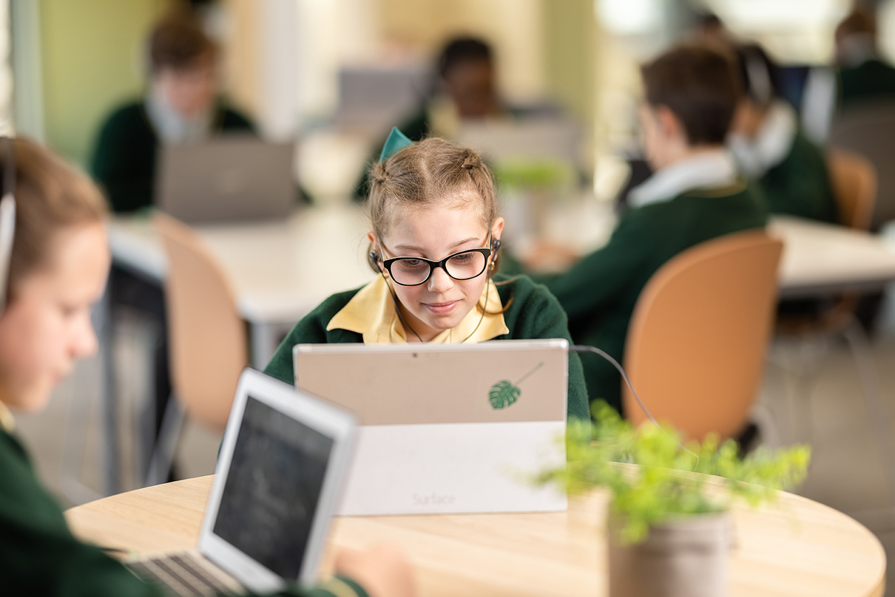 Student with laptop